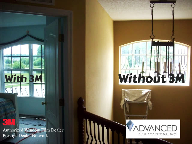 Before and after comparison for west facing windows